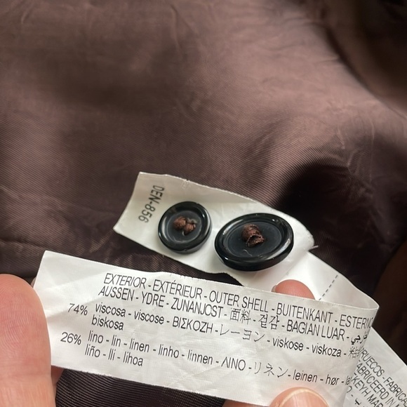 🤎Zara brown satin effect blazer linen viscose mix size small - Picture 5 of 11